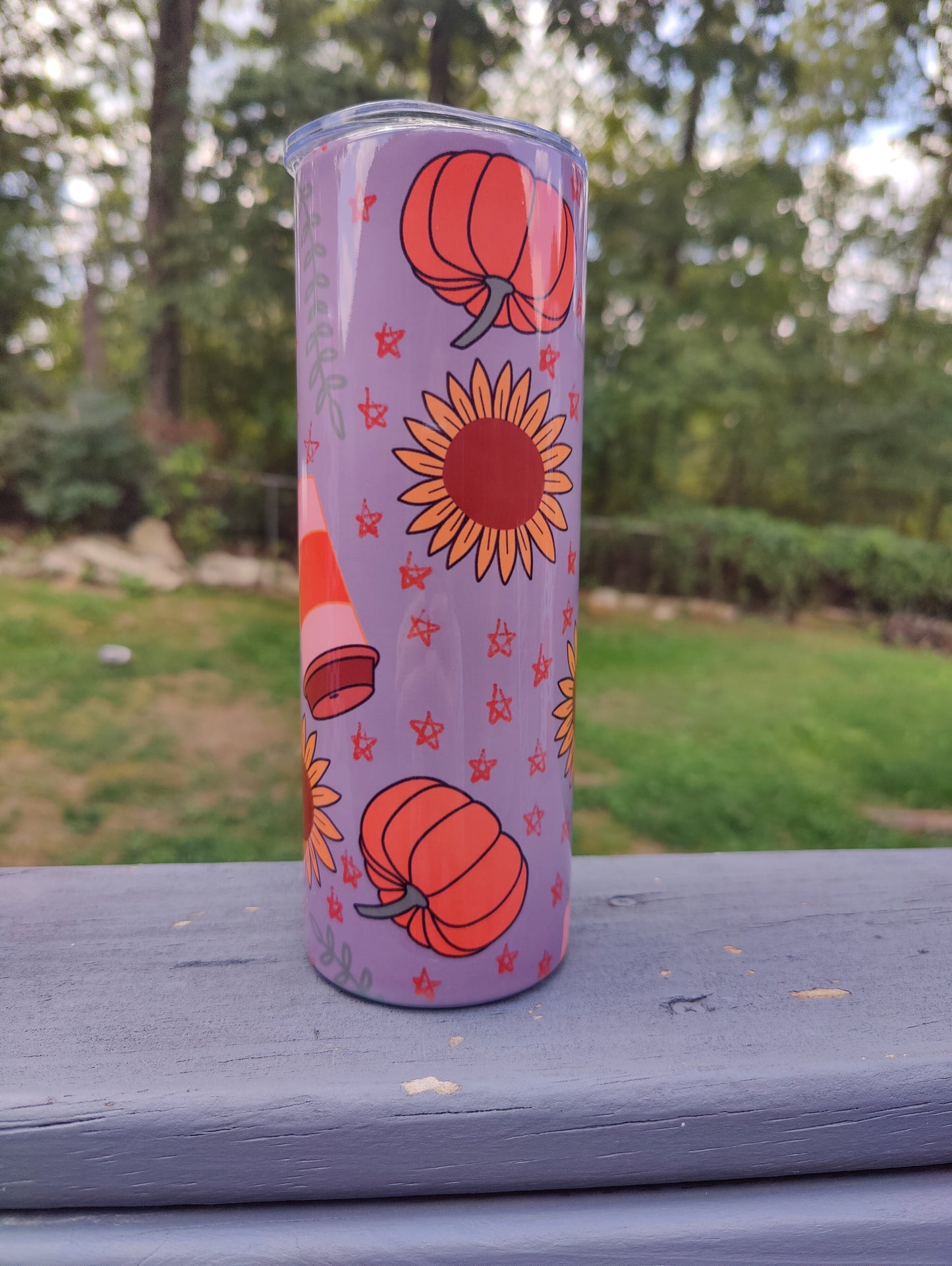 Cozy Fall (gray) 20oz Skinny Tumbler Grape Vine Wholesale