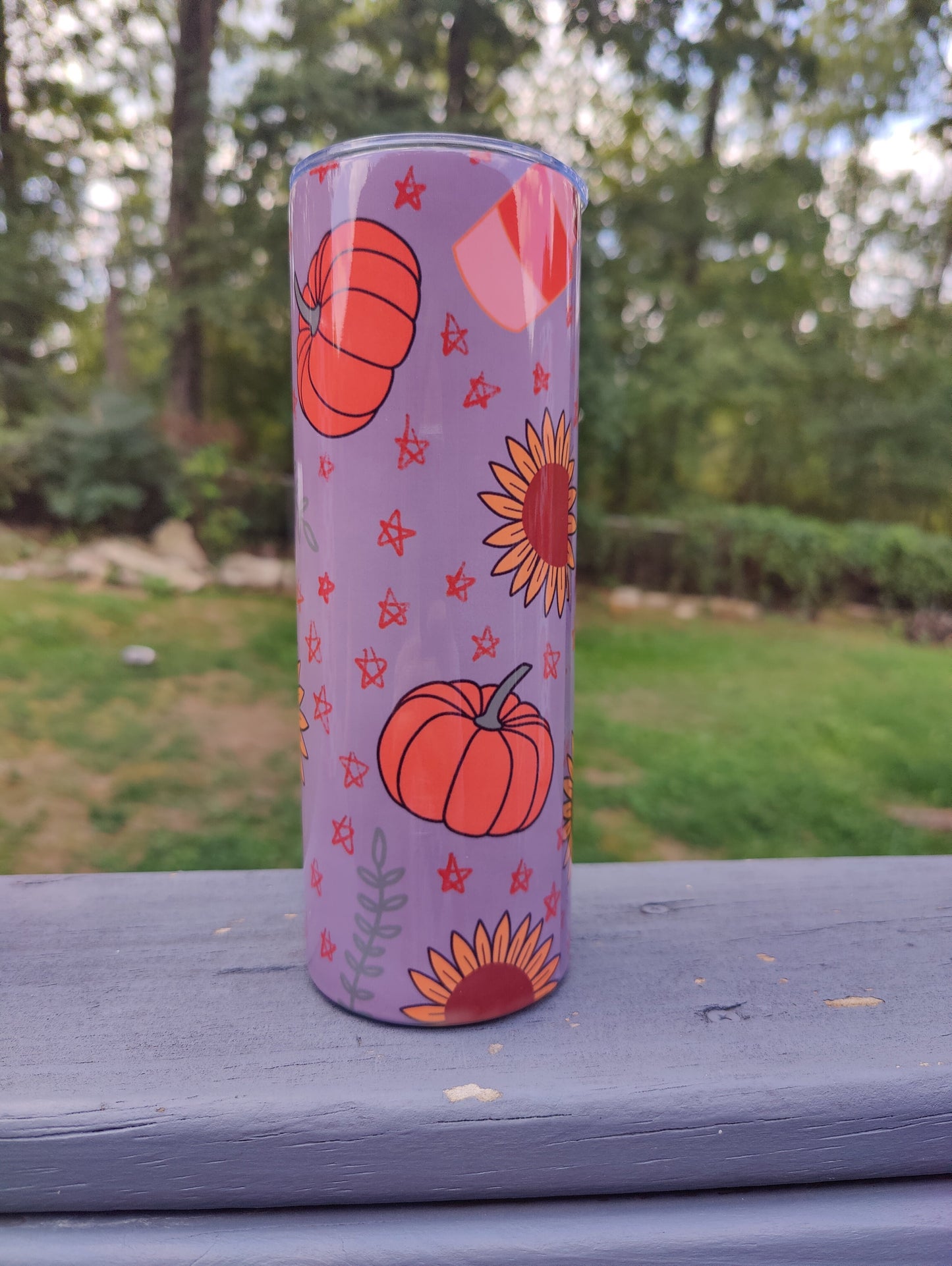 Cozy Fall (gray) 20oz Skinny Tumbler Grape Vine Wholesale