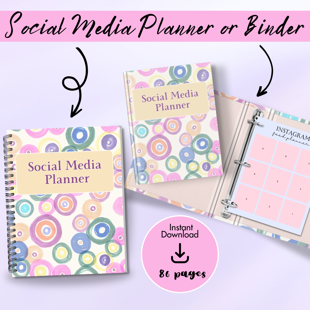 Digital Social Media Planner – Printable & Editable | Organize, Track & Grow Your Online Presence