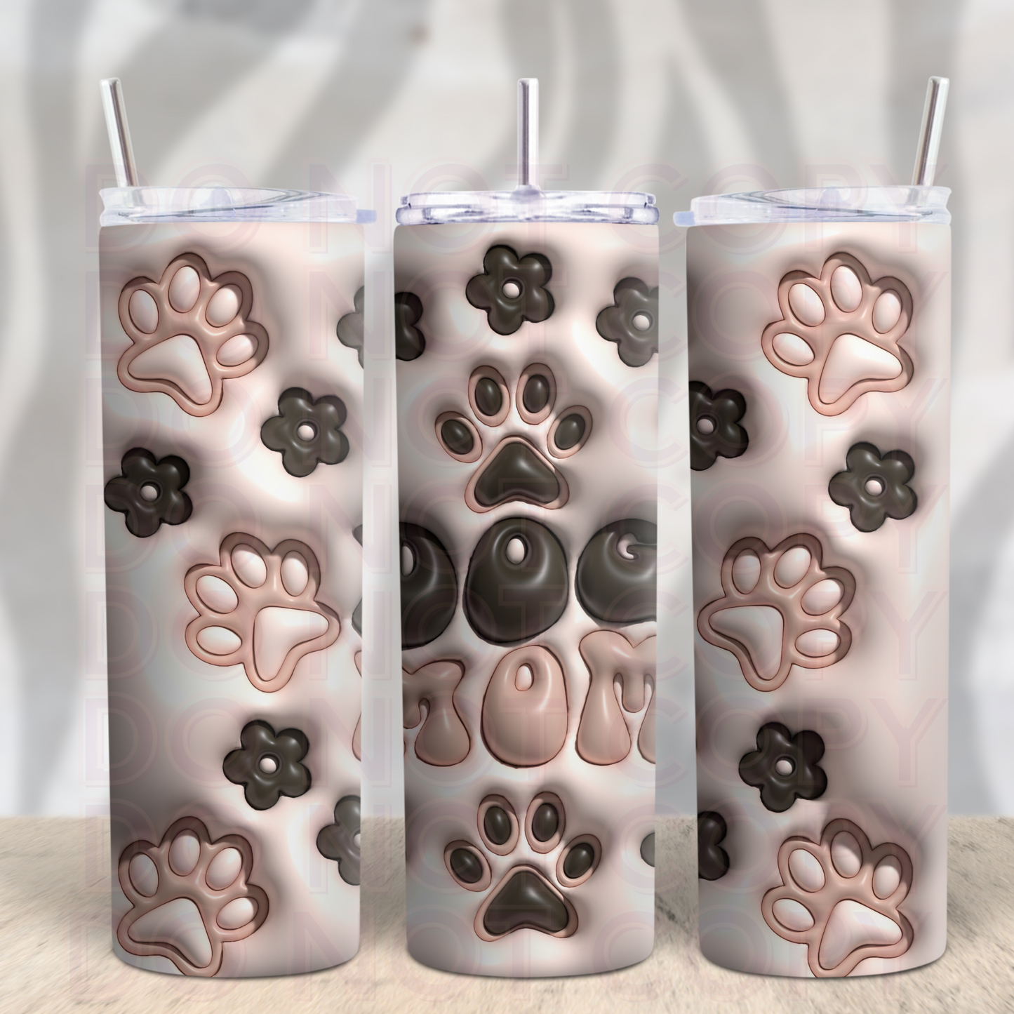 3D  Dog Mom 20oz Skinny Tumbler Grape Vine Wholesale