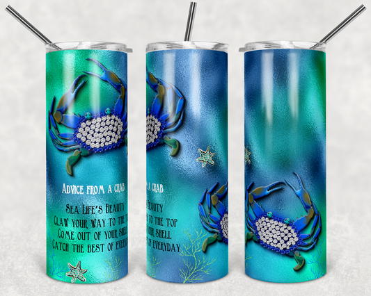 Advice from a Crab 20oz Skinny Tumbler Grape Vine Wholesale