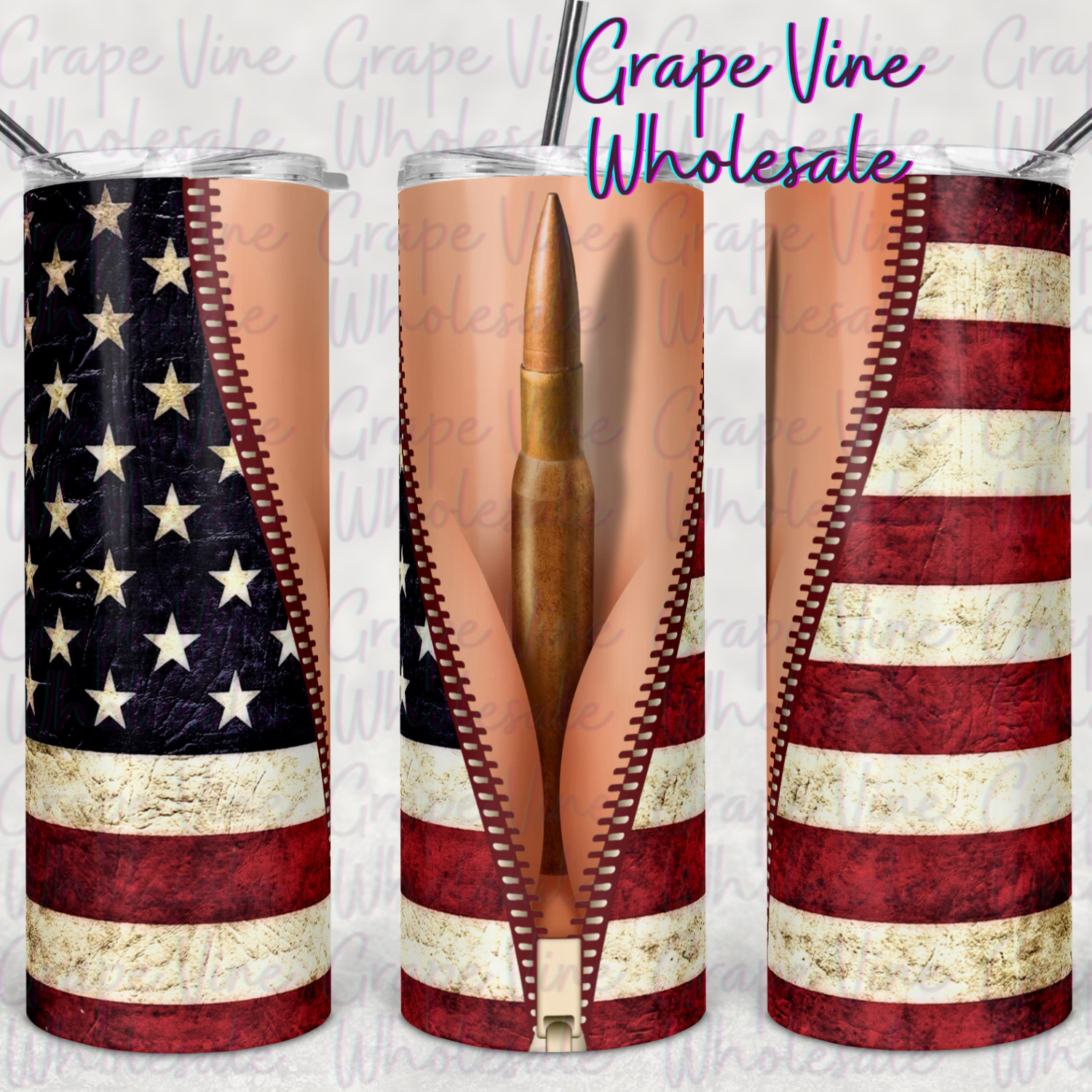 American Bullet Cleavage 20oz Skinny Tumbler Grape Vine Wholesale