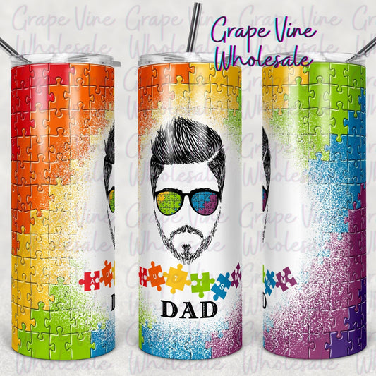 Autism Dad 20oz Skinny Tumbler Grape Vine Wholesale