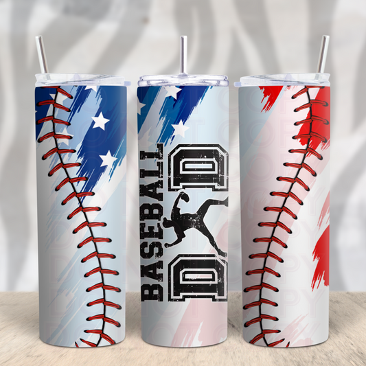 Baseball Dad 20oz Skinny Tumbler Grape Vine Wholesale