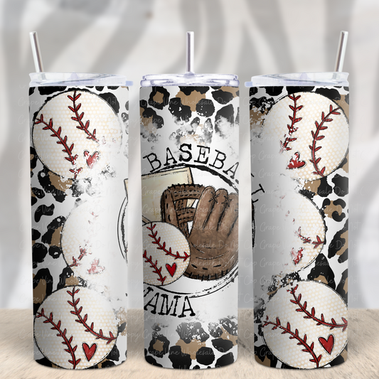 Baseball Mama -23 20oz Skinny Tumbler Grape Vine Wholesale