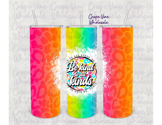 Be Kind To All Kinds 20oz Skinny Tumbler Grape Vine Wholesale