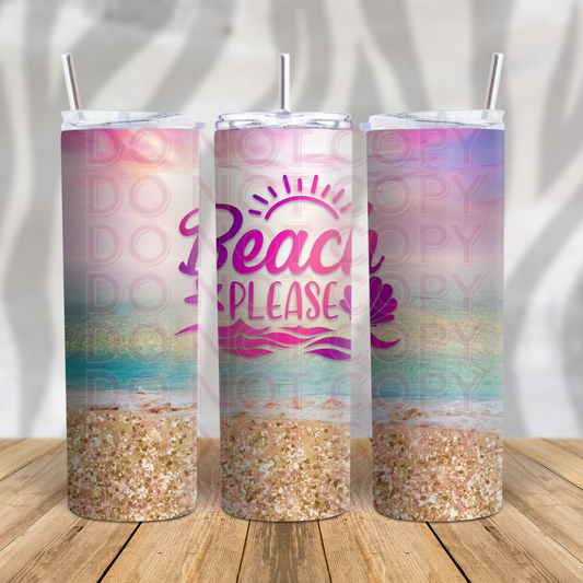 Beach Please 20oz Skinny Tumbler Grape Vine Wholesale