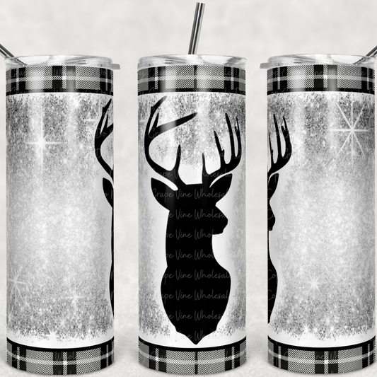 Black and White Deer  20oz Skinny Tumbler Grape Vine Wholesale