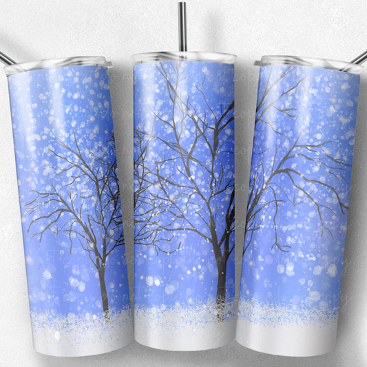 Blue Snowy Scene 20oz Skinny Tumbler Grape Vine Wholesale