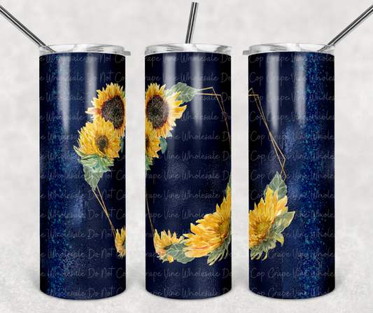 Blue Sunflower Geo 20oz Skinny Tumbler Grape Vine Wholesale