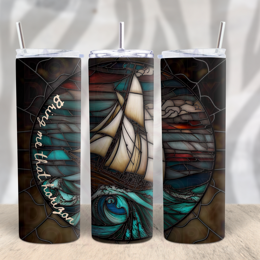 Bring me That Horizon -stained glass ship- 20oz Skinny Tumbler Grape Vine Wholesale