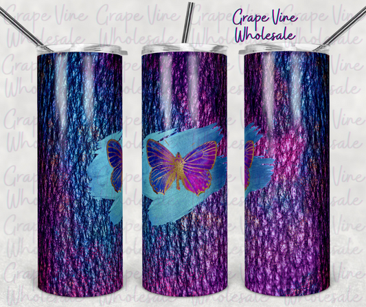 Butterfly In The Night 20oz Skinny Tumbler Grape Vine Wholesale