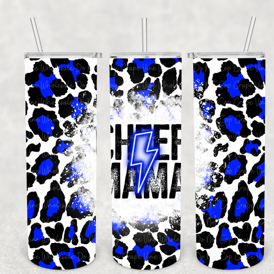 Cheer Mama Blue Neon Bolt 20oz Skinny Tumbler Grape Vine Wholesale