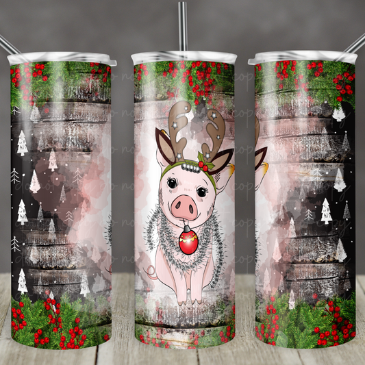 Chrismas Piglet 20oz Skinny Tumbler Grape Vine Wholesale