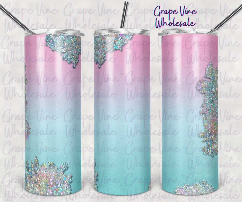 Cinderella Glass Slipper Ombre 20oz Skinny Tumbler Grape Vine Wholesale