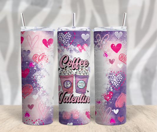 Coffee is my Valentine 20oz Skinny Tumbler Grape Vine Wholesale