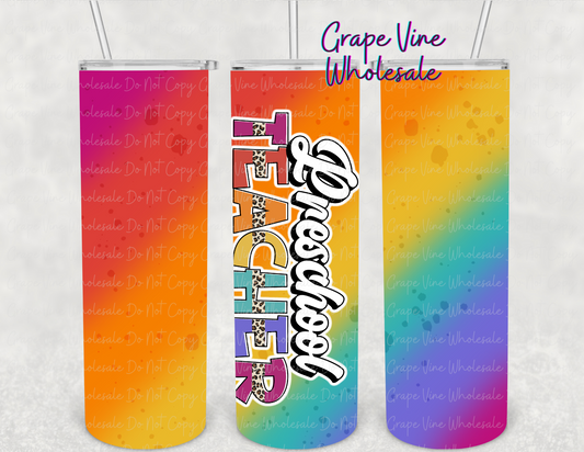 Colorful Teacher - Choose Your Options - 20oz Skinny Tumbler Grape Vine Wholesale