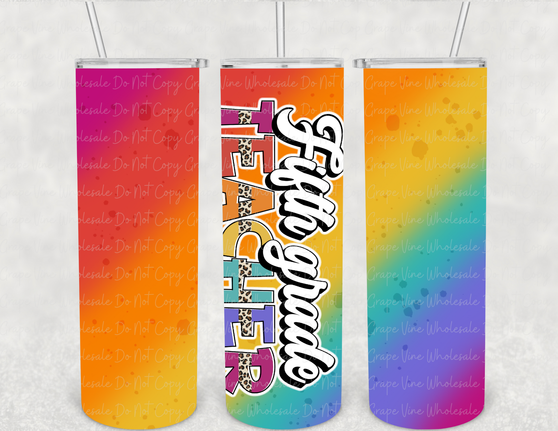 Colorful Teacher - Choose Your Options - 20oz Skinny Tumbler Grape Vine Wholesale