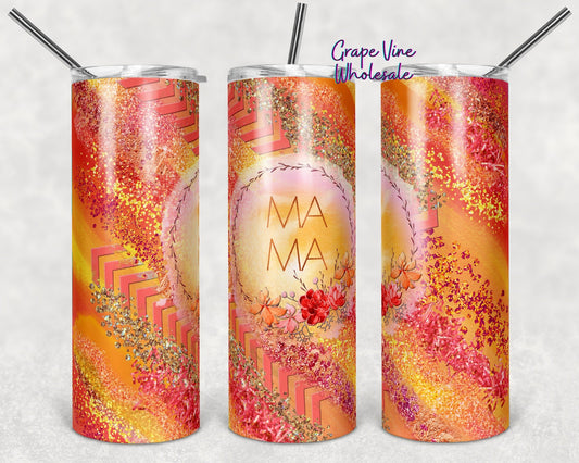 Coral Melon Yellow Mama Milky Way 20oz Skinny Tumbler Grape Vine Wholesale