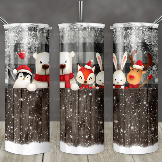 Cute Christmas Creatures 20oz Skinny Tumbler Grape Vine Wholesale