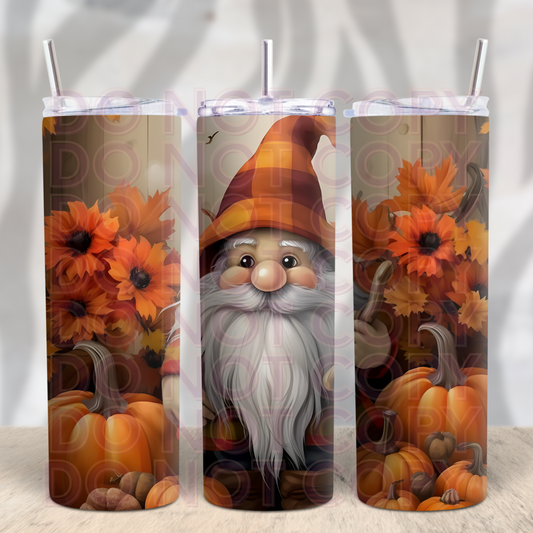 Cute Gnome and Pumpkins 20oz Skinny Tumbler Grape Vine Wholesale