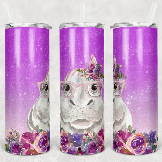 Cute Hippopotamus 20oz Skinny Tumbler Grape Vine Wholesale