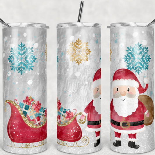 Cute Santa  20oz Skinny Tumbler Grape Vine Wholesale