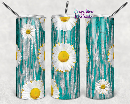 Daisy Crackle 20oz Skinny Tumbler Grape Vine Wholesale