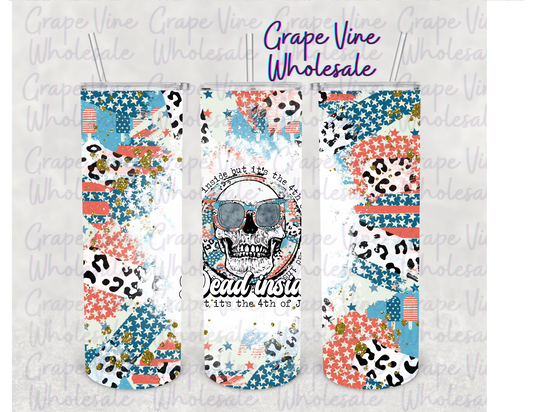 Dead Inside but It's Fourth of July 20oz Skinny Tumbler Grape Vine Wholesale