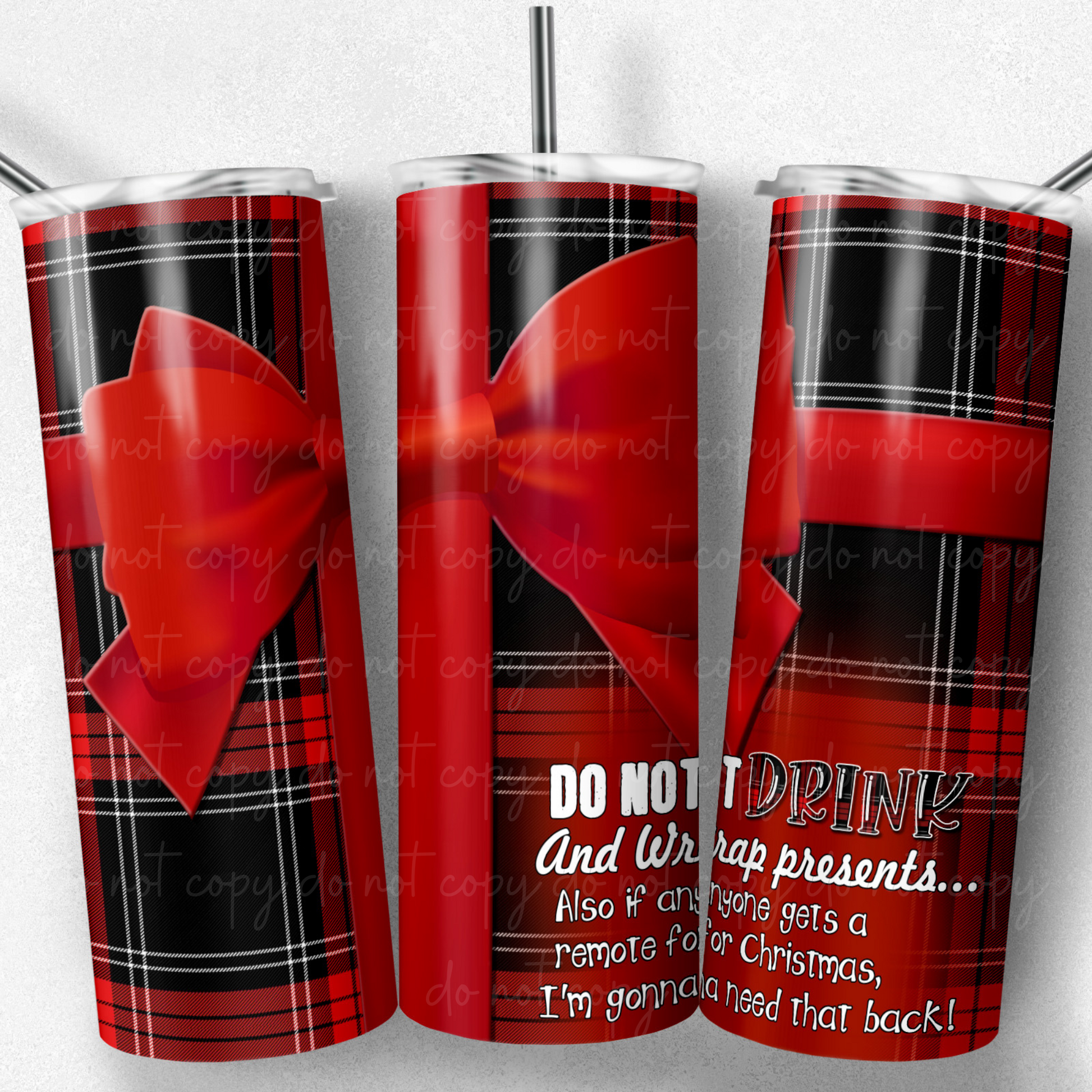 Do Not Drink and Wrap Presents... 20oz Skinny Tumbler Grape Vine Wholesale