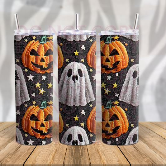 Embroidered Spooky Cuties 20oz Skinny Tumbler Grape Vine Wholesale