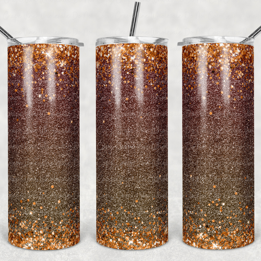 Fall Glitter Ombre (Burgandy and orange) 20oz Skinny Tumbler Grape Vine Wholesale