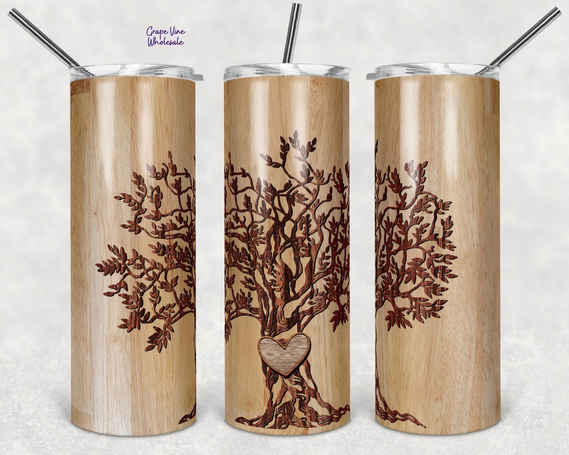 Find Me Under The Trees 20oz Skinny Tumbler Grape Vine Wholesale