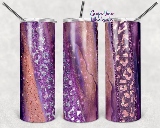 Follow The Pink Cheetah Print Road 20oz Skinny Tumbler Grape Vine Wholesale