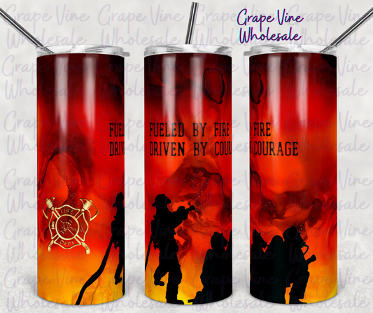 Fueled By Fire..-Fire Fighter- 20oz Skinny Tumbler Grape Vine Wholesale