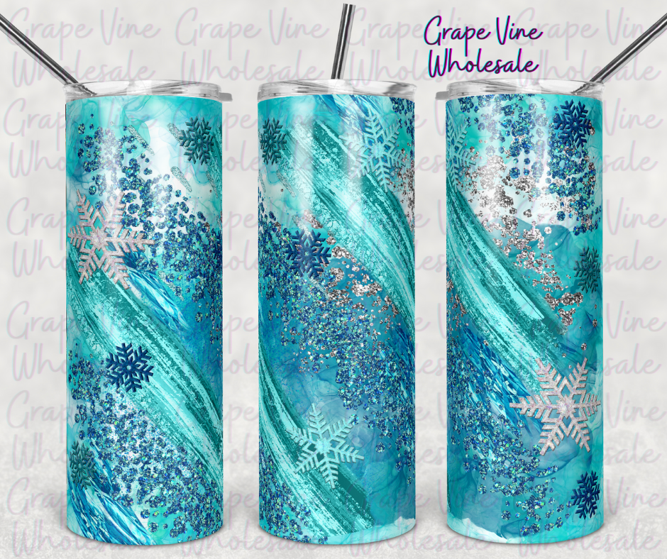 Glistening Snowflake Milky Way 20oz Skinny Tumbler Grape Vine Wholesale