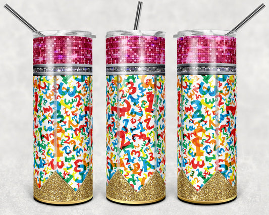 Glitter Pencil *Choose your Class, 36 options!!!*  20oz Skinny Tumbler Grape Vine Wholesale