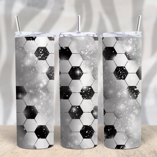 Glittery Soccer 20oz Skinny Tumbler Grape Vine Wholesale