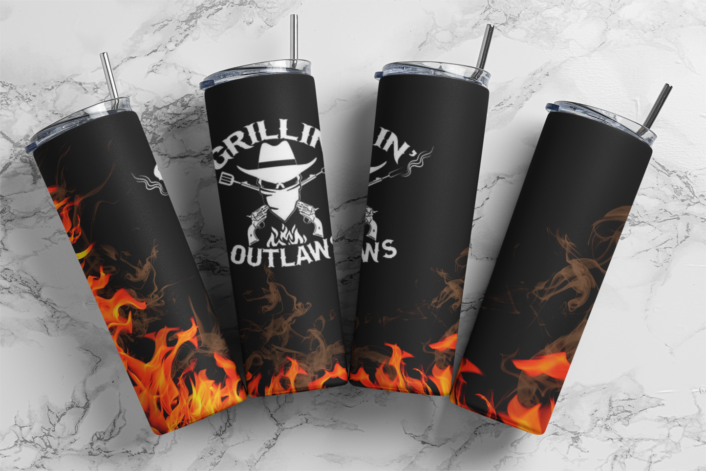 Grillin Outlaws 1 Custom 20oz Skinny Tumbler for Mona Grape Vine Wholesale