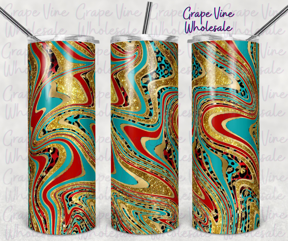 Groovy Leopard Milky Way 20oz Skinny Tumbler Grape Vine Wholesale