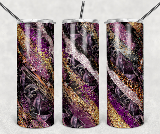 Halloween Purple and Gold Milky Way 20oz Skinny Tumbler Grape Vine Wholesale