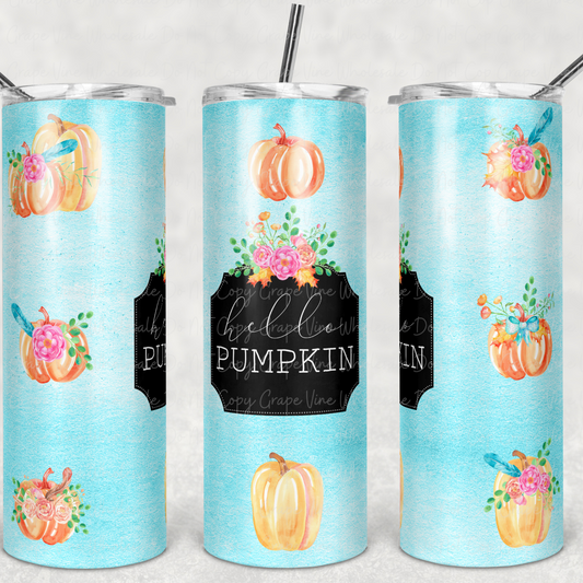 Hello Pumpkin 20oz Skinny Tumbler Grape Vine Wholesale