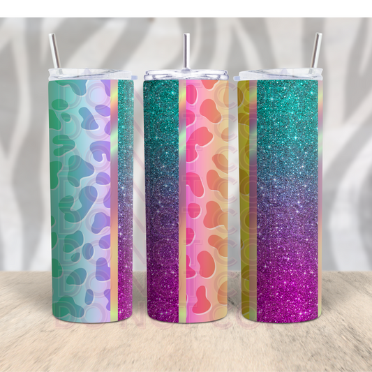 Holographic Leopard Print (vertical) 20oz Skinny Tumbler Grape Vine Wholesale