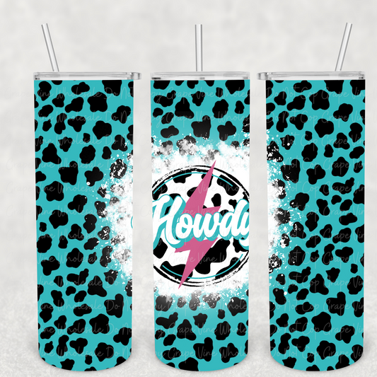 Howdy (Blue Leopard) 20oz Skinny Tumbler Grape Vine Wholesale