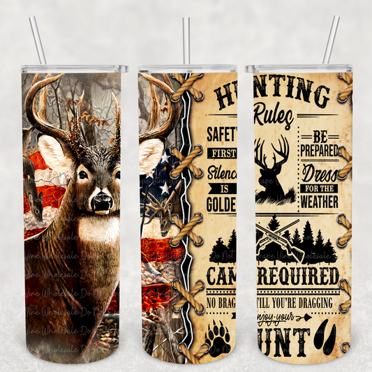 Hunting Rules 20oz Skinny Tumbler Grape Vine Wholesale