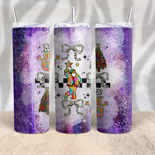 Purple Glitter and brushstroke square (Christmas 2024) 20oz Skinny Tumbler