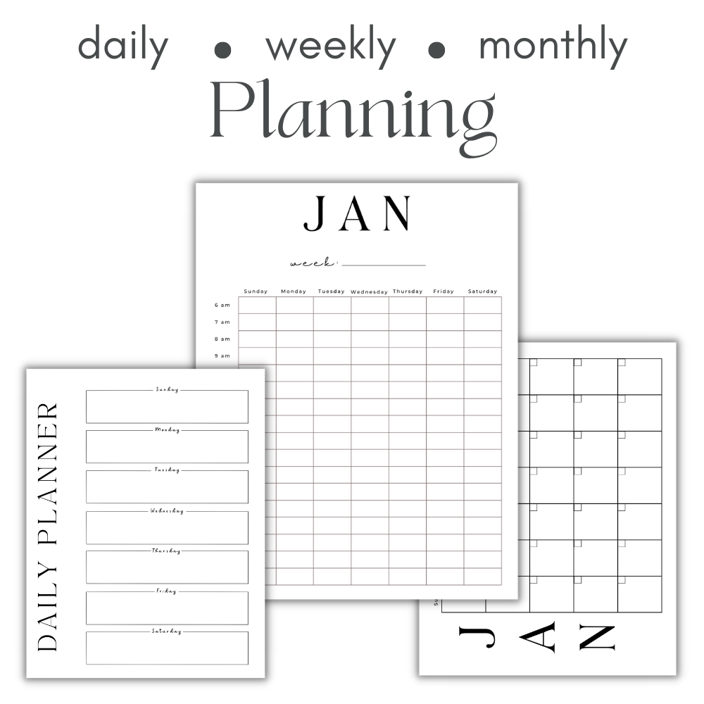 Black and White Business Planner