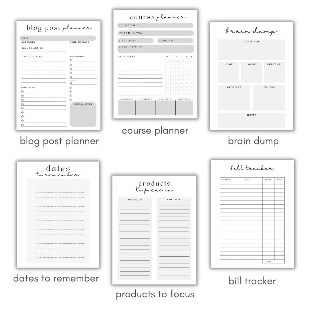 Black and White Business Planner