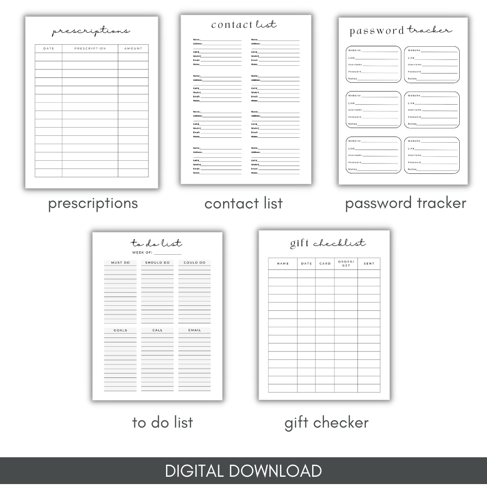 Black and White Business Planner