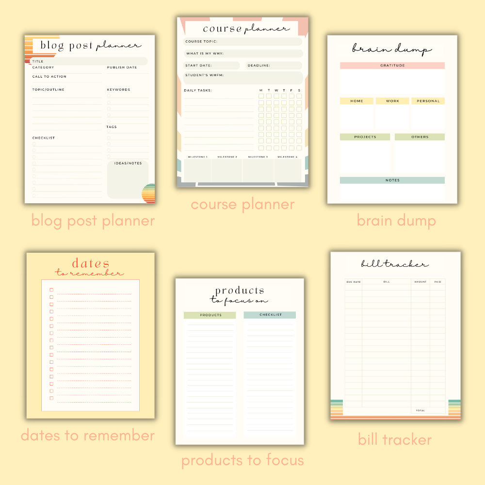 Colorful Orange Business Planner